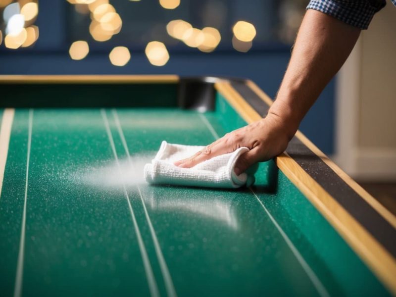 application of shuffleboard cleaner