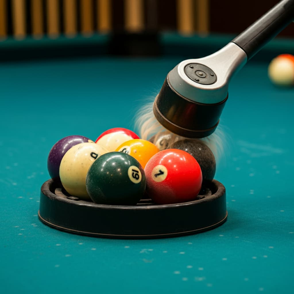 billiard balls being polished with an electric cleaner