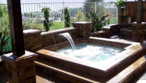 Does a hot tub increase home value? This image is of a built in hot tub which is said to increase the value of a home