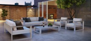 Outdoor patio furniture set with coffee table