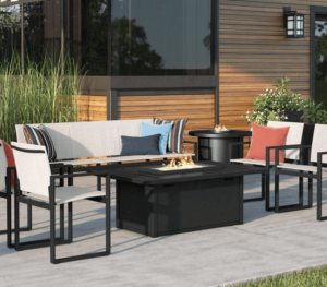 Breeze fire table with sofa and chairs