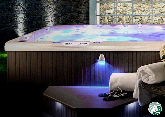 Blue lighting in Beachcomber hot tub is a feature you want. This ia a question to ask prior to buying a hot tub
