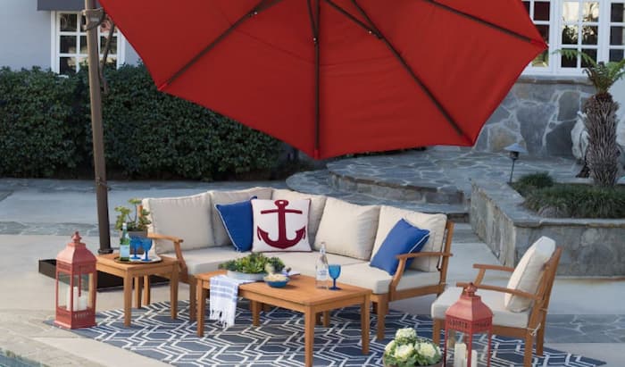 Extra large patio umbrella for privacy
