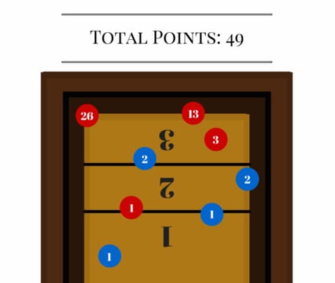 how to play horse collar shuffleboard with scoring chart