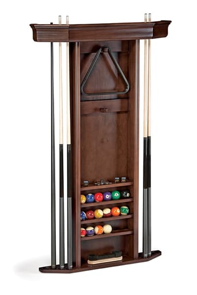Heritage wall rack for cues and balls and accessories