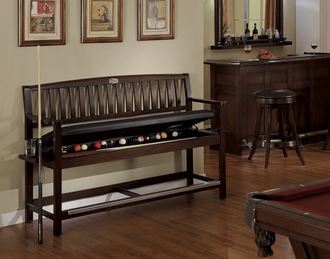 storage bench for billiard accessories