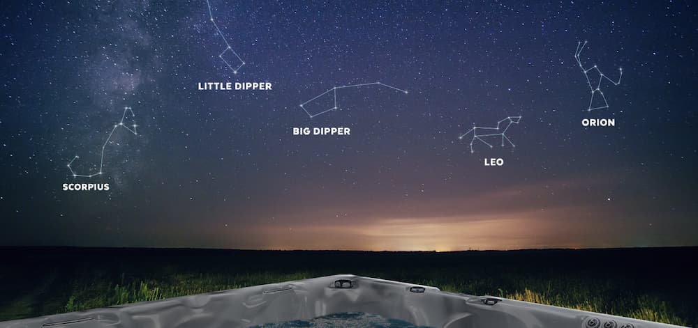 star gazing in your hot tub at night