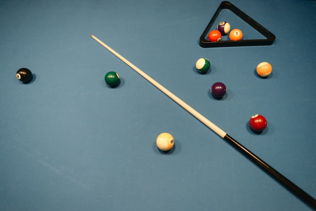 buy cue sticks, balls and rack with your pool table