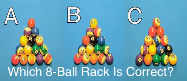 official 8 ball rack to properly set up an 8 ball pool game