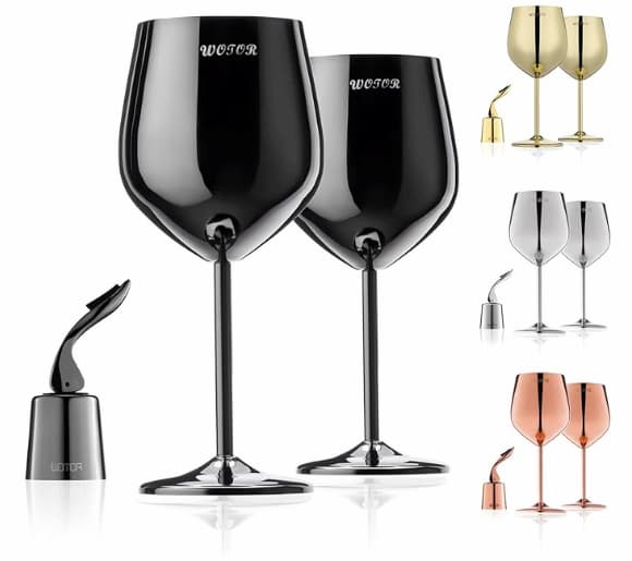 stainless steel wine glasses