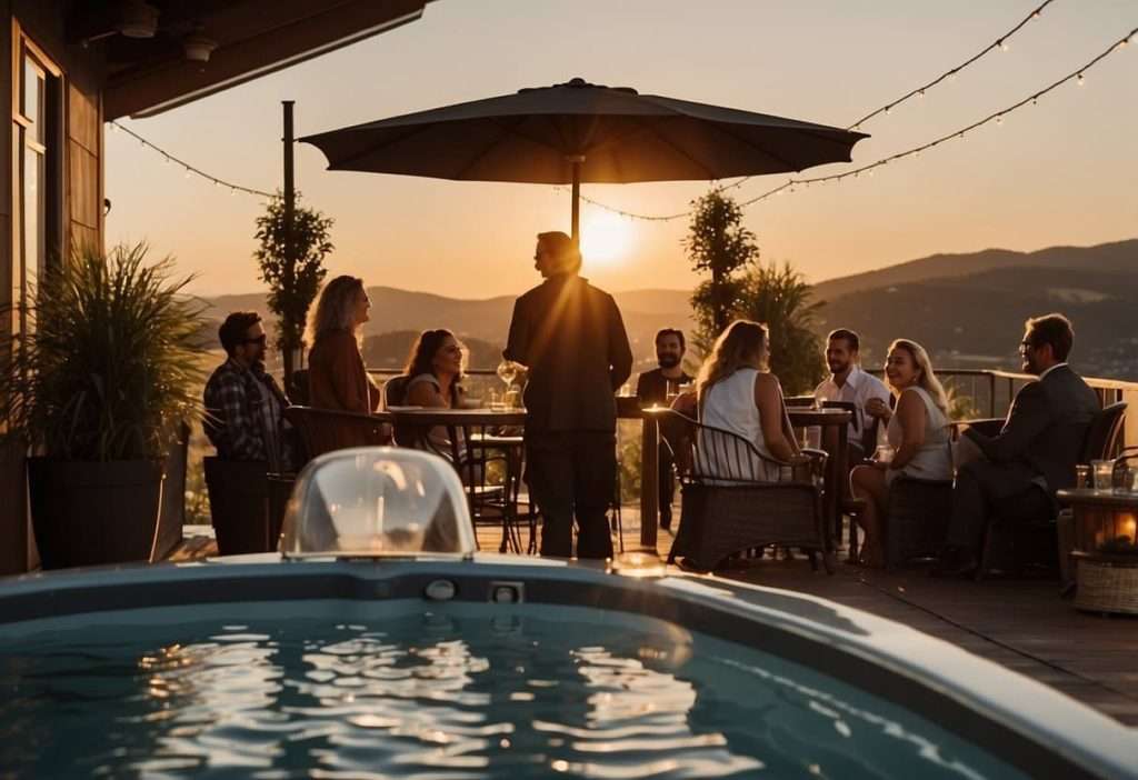 hot tub cool in summer for social gathering