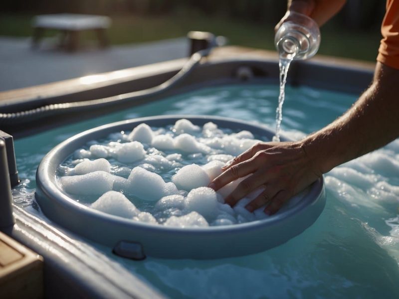 get rid of foam and bubbles in your hot tub water