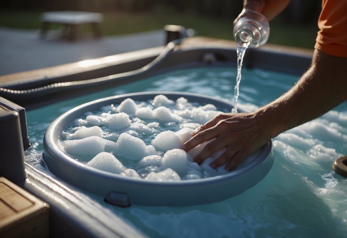 get rid of foam and bubbles in your hot tub water