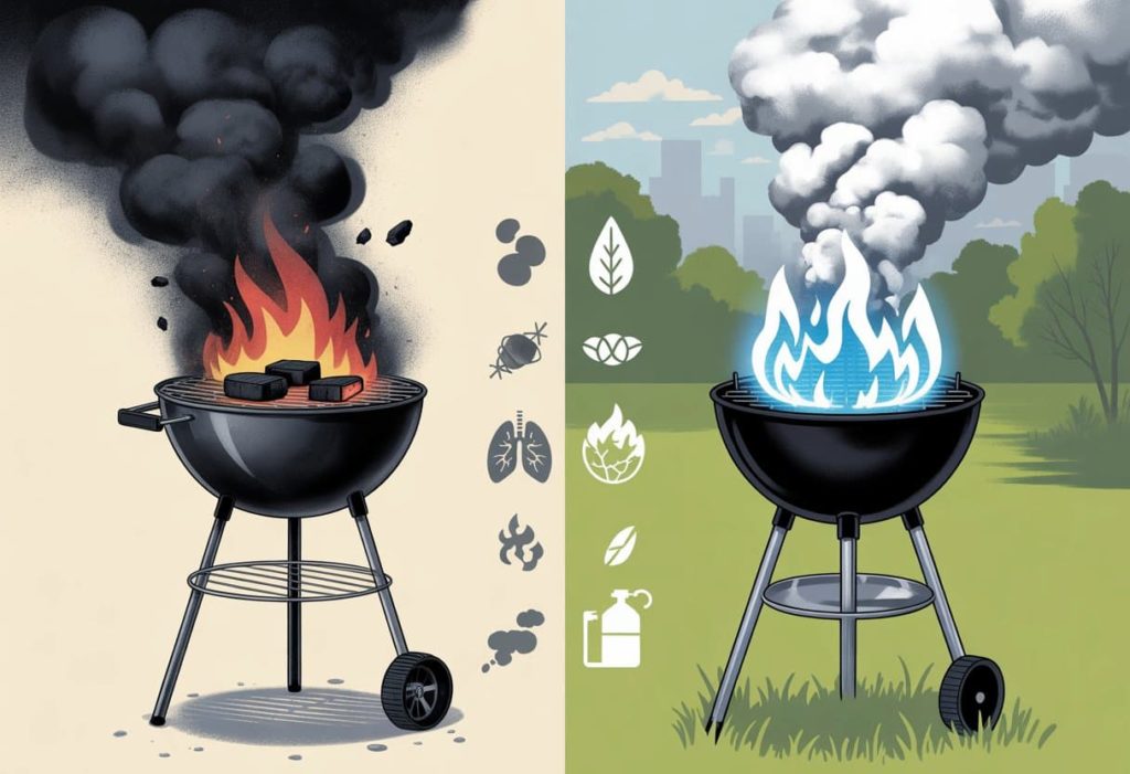 charcoal and gas grill