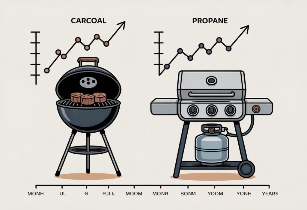 propane and charcoal bbq